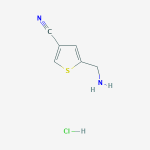 molecular formula C6H7ClN2S B3250539 5-(Aminomethyl)thiophene-3-carbonitrile hydrochloride CAS No. 203792-27-2