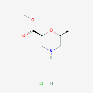 molecular formula C7H14ClNO3 B3250633 Methyl (2S,6R)-6-methylmorpholine-2-carboxylate hydrochloride CAS No. 2044705-51-1
