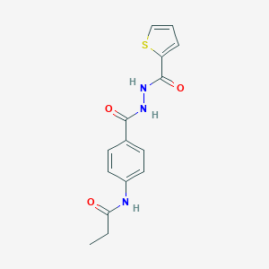 molecular formula C15H15N3O3S B325072 N-{4-[N'-(THIOPHENE-2-CARBONYL)HYDRAZINECARBONYL]PHENYL}PROPANAMIDE 