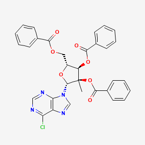 molecular formula C32H25ClN4O7 B3250742 6-Chloro-9-(2,3,5-tri-O-benzoyl-2-C-methyl-beta-D-ribofuranosyl)-9H-purine CAS No. 205171-04-6