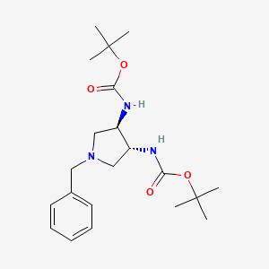 molecular formula C21H33N3O4 B3250765 (R,R)-N-Benzyl-3,4-trans-(N-Boc)-diaminopyrrolidine CAS No. 205251-35-0