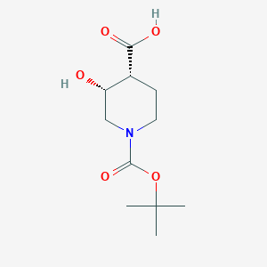 molecular formula C11H19NO5 B3251020 rel-1-(1,1-Dimethylethyl)(3R,4R)-3-hydroxy-1,4-piperidinedicarboxylate CAS No. 206111-42-4