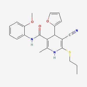 5-cyano-4-(furan-2-yl)-N-(2-methoxyphenyl)-2-methyl-6-(propylsulfanyl)-1,4-dihydropyridine-3-carboxamide