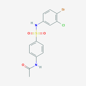 molecular formula C14H12BrClN2O3S B325126 N-[4-[(4-bromo-3-chlorophenyl)sulfamoyl]phenyl]acetamide 
