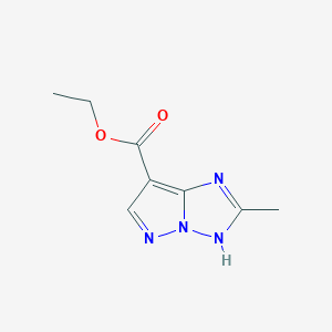 molecular formula C8H10N4O2 B3251303 ethyl 2-methyl-1H-pyrazolo[1,5-b][1,2,4]triazole-7-carboxylate CAS No. 208774-28-1