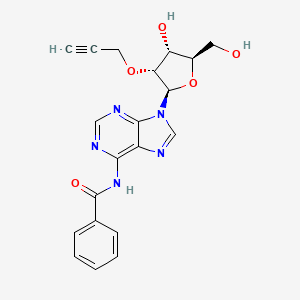 molecular formula C20H19N5O5 B3251588 N-(9-((2R,3R,4R,5R)-4-Hydroxy-5-(hydroxymethyl)-3-(prop-2-yn-1-yloxy)tetrahydrofuran-2-yl)-9H-purin-6-yl)benzamide CAS No. 210096-44-9