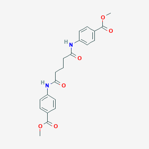 molecular formula C21H22N2O6 B325174 METHYL 4-(4-{[4-(METHOXYCARBONYL)PHENYL]CARBAMOYL}BUTANAMIDO)BENZOATE 