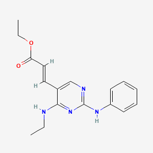 2-Propenoic acid, 3-[4-(ethylamino)-2-(phenylamino)-5-pyrimidinyl]-, ethyl ester, (2E)-