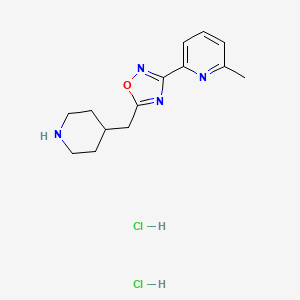 3-(6-Methylpyridin-2-yl)-5-(piperidin-4-ylmethyl)-1,2,4-oxadiazole;dihydrochloride