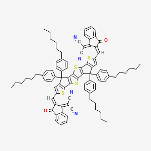 Propanedinitrile, 2,2'-[[4,4,9,9-tetrakis(4-hexylphenyl)-4,9-dihydrothieno[3',2':4,5]cyclopenta[1,2-b]thieno[2'',3'':3',4']cyclopenta[1',2':4,5]thieno[2,3-d]thiophene-2,7-diyl]bis[methylidyne(3-oxo-1H-indene-2,1(3H)-diylidene)]]bis-