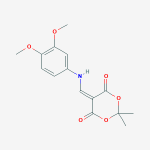 molecular formula C15H17NO6 B3252014 5-(((3,4-Dimethoxyphenyl)amino)methylene)-2,2-dimethyl-1,3-dioxane-4,6-dione CAS No. 213699-53-7