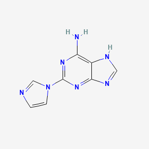 molecular formula C8H7N7 B3252080 2-(1H-imidazol-1-yl)-1H-purin-6-amine CAS No. 2138216-97-2