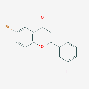 molecular formula C15H8BrFO2 B3252110 6-Bromo-2-(3-fluorophenyl)-4H-chromen-4-one CAS No. 213894-73-6
