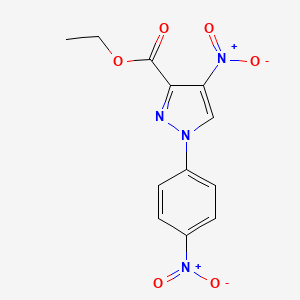 molecular formula C12H10N4O6 B3252183 Ethyl 4-nitro-1-(4-nitrophenyl)-1H-pyrazole-3-carboxylate CAS No. 21443-85-6