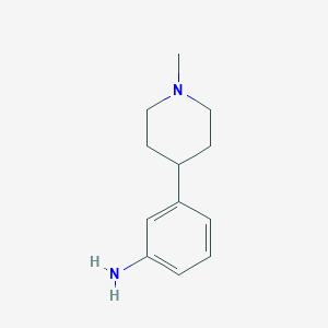 molecular formula C12H18N2 B3252258 3-(1-Methylpiperidin-4-yl)aniline CAS No. 215162-94-0