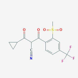 molecular formula C15H12F3NO4S B032523 α-(环丙基羰基)-2-(甲磺酰基)-β-氧代-4-(三氟甲基)苯丙腈 CAS No. 143701-75-1