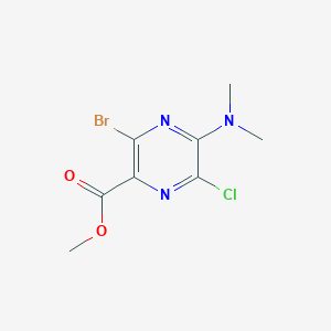 molecular formula C8H9BrClN3O2 B3252680 Methyl 3-bromo-6-chloro-5-(dimethylamino)pyrazine-2-carboxylate CAS No. 21874-50-0
