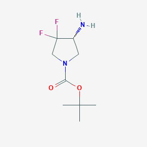 molecular formula C9H16F2N2O2 B3252842 tert-Butyl (R)-4-amino-3,3-difluoropyrrolidine-1-carboxylate CAS No. 2199214-47-4