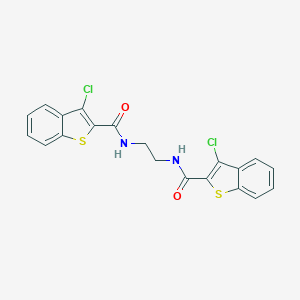 molecular formula C20H14Cl2N2O2S2 B325292 3-CHLORO-N-{2-[(3-CHLORO-1-BENZOTHIOPHEN-2-YL)FORMAMIDO]ETHYL}-1-BENZOTHIOPHENE-2-CARBOXAMIDE 