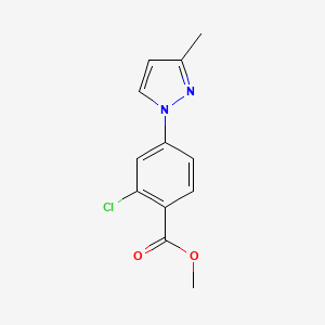 molecular formula C12H11ClN2O2 B3252941 Methyl 2-chloro-4-(3-Methyl-1H-pyrazol-1-yl)benzoate CAS No. 220462-02-2