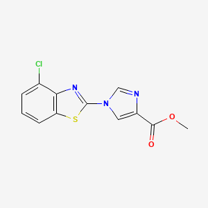molecular formula C12H8ClN3O2S B3253019 Methyl 1-(4-chlorobenzo[d]thiazol-2-yl)-1H-imidazole-4-carboxylate CAS No. 220965-36-6