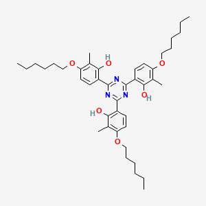 molecular formula C42H57N3O6 B3253262 2,2,2-(1,3,5-Triazine-2,4,6-triyl)tris[5-(hexyloxy)-6-methylphenol] CAS No. 222529-65-9