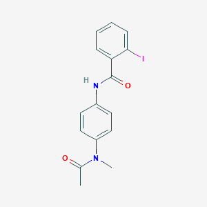 molecular formula C16H15IN2O2 B325359 N-{4-[acetyl(methyl)amino]phenyl}-2-iodobenzamide 