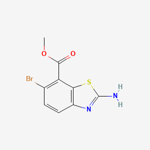 molecular formula C9H7BrN2O2S B3253686 Methyl 2-amino-6-bromobenzo[d]thiazole-7-carboxylate CAS No. 225525-53-1