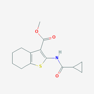 molecular formula C14H17NO3S B325387 methyl 2-[(cyclopropylcarbonyl)amino]-4,5,6,7-tetrahydro-1-benzothiophene-3-carboxylate 