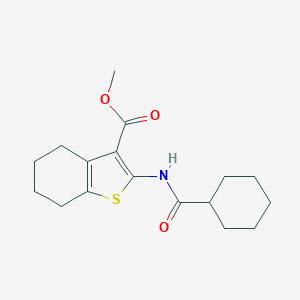 molecular formula C17H23NO3S B325388 Methyl 2-[(cyclohexylcarbonyl)amino]-4,5,6,7-tetrahydro-1-benzothiophene-3-carboxylate 