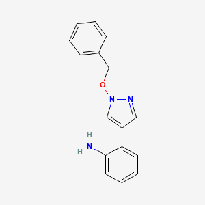 molecular formula C16H15N3O B3253916 4-(2-Aminophenyl)-1-(benzyloxy)pyrazole CAS No. 229171-17-9