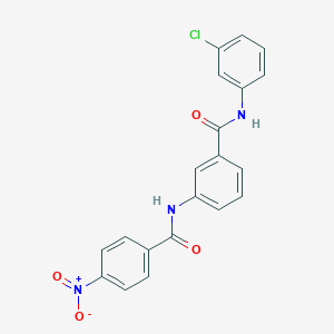 molecular formula C20H14ClN3O4 B325399 N-(3-chlorophenyl)-3-[(4-nitrobenzoyl)amino]benzamide 