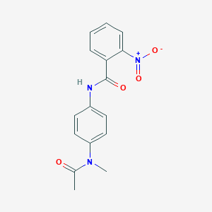 molecular formula C16H15N3O4 B325404 N-{4-[acetyl(methyl)amino]phenyl}-2-nitrobenzamide 