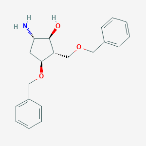 molecular formula C20H25NO3 B032547 (1S,2S,3S,5S)-5-Amino-3-(phenylmethoxy)-2-[(phenylmethoxy)methyl]-cyclopentanol CAS No. 888015-86-9