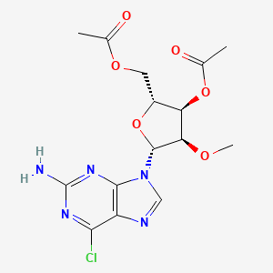 molecular formula C15H18ClN5O6 B3254792 [(2R,3R,4R,5R)-3-Acetyloxy-5-(2-amino-6-chloropurin-9-yl)-4-methoxyoxolan-2-yl]methyl acetate CAS No. 244184-56-3