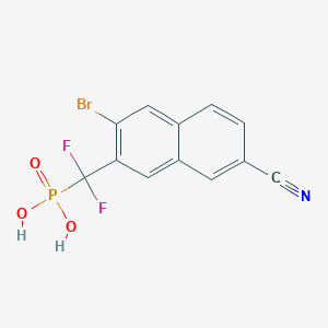 molecular formula C12H7BrF2NO3P B032549 [(3-Bromo-7-cyano-2-naphthalenyl)-difluoromethyl]phosphonic acid CAS No. 809272-64-8
