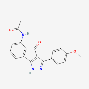 molecular formula C19H15N3O3 B3254989 N-[2,4-dihydro-3-(4-methoxyphenyl)-4-oxoindeno[1,2-c]pyrazol-5-yl]acetamide CAS No. 247148-40-9