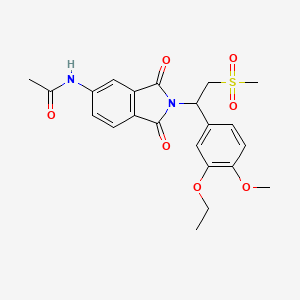 molecular formula C22H24N2O7S B3255316 N-(2-(1-(3-ethoxy-4-Methoxyphenyl)-2-(Methylsulfonyl)ethyl)-1,3-dioxoisoindolin-5-yl)acetaMide CAS No. 253168-87-5