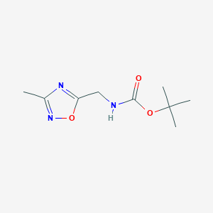 molecular formula C9H15N3O3 B3255319 Tert-butyl ((3-methyl-1,2,4-oxadiazol-5-yl)methyl)carbamate CAS No. 253196-35-9
