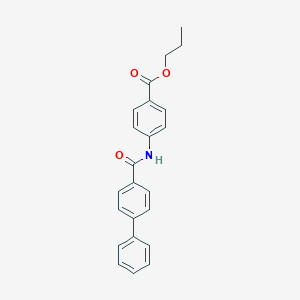 molecular formula C23H21NO3 B325538 PROPYL 4-{[1,1'-BIPHENYL]-4-AMIDO}BENZOATE 