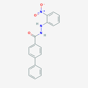 molecular formula C19H15N3O3 B325543 N'-(2-nitrophenyl)-4-biphenylcarbohydrazide 