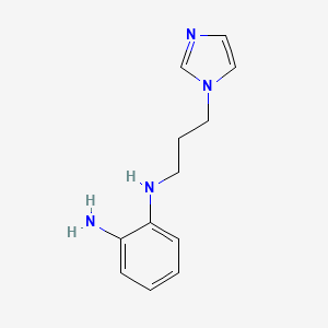 molecular formula C12H16N4 B3255990 1-N-[3-(1H-imidazol-1-yl)propyl]benzene-1,2-diamine CAS No. 262357-39-1