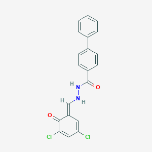 molecular formula C20H14Cl2N2O2 B325600 N'-[(E)-(3,5-dichloro-6-oxocyclohexa-2,4-dien-1-ylidene)methyl]-4-phenylbenzohydrazide 