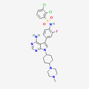 N-[4-[4-amino-7-[4-(4-methylpiperazin-1-yl)cyclohexyl]pyrrolo[2,3-d]pyrimidin-5-yl]-2-fluorophenyl]-2,3-dichlorobenzenesulfonamide