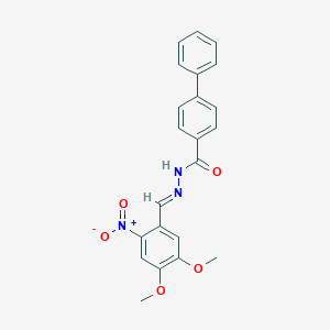 molecular formula C22H19N3O5 B325602 N'-(4,5-dimethoxy-2-nitrobenzylidene)-4-biphenylcarbohydrazide 