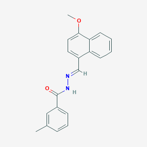 molecular formula C20H18N2O2 B325605 N'-[(4-methoxy-1-naphthyl)methylene]-3-methylbenzohydrazide 