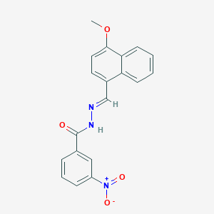 molecular formula C19H15N3O4 B325607 N'-[(E)-(4-methoxynaphthalen-1-yl)methylidene]-3-nitrobenzohydrazide 