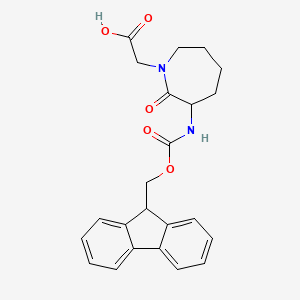 molecular formula C23H24N2O5 B3256120 2-[3-({[(9H-Fluoren-9-YL)methoxy]carbonyl}amino)-2-oxoazepan-1-YL]acetic acid CAS No. 264273-09-8