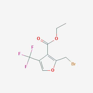 molecular formula C9H8BrF3O3 B3256125 Ethyl 2-(bromomethyl)-4-(trifluoromethyl)furan-3-carboxylate CAS No. 26431-56-1