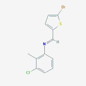 molecular formula C12H9BrClNS B325617 N-[(5-bromo-2-thienyl)methylene]-N-(3-chloro-2-methylphenyl)amine 